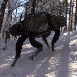 Carrying loads on the four-legged walking robots